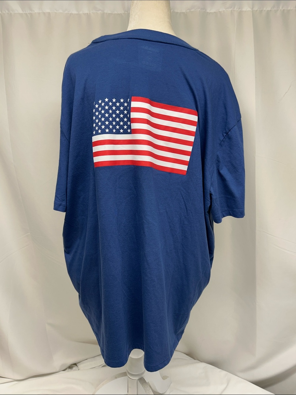 Goodfellow & Co Navy Blue Short-Sleeve Shirt with American Flag USA Graphic XXL